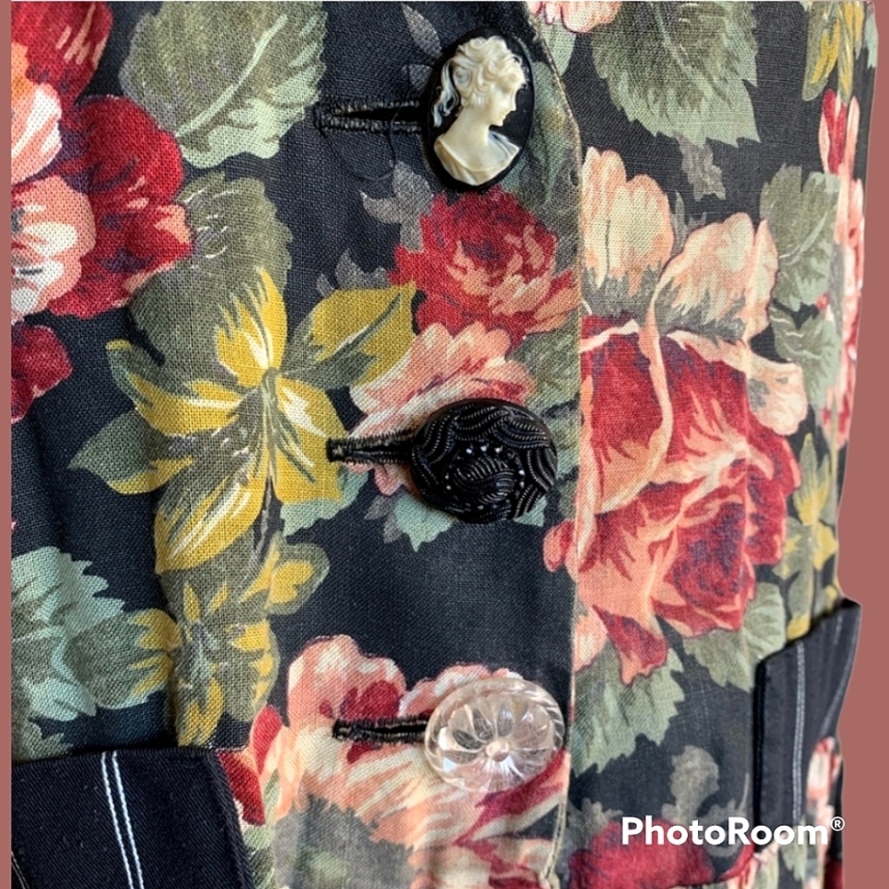 Vtg 90s cottagecore mixed print maxi dress - Picture 2 of 9
